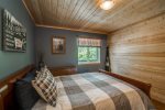 Wood creates soothing cabin ambiance.